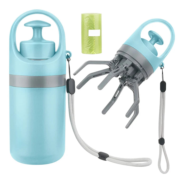 Portable Dog Pooper Scooper with Garbage Bag Outdoor Pet Poop Grabber Claw Fecal Shovel Picker Dog Fecal Collector Cleaning Tool