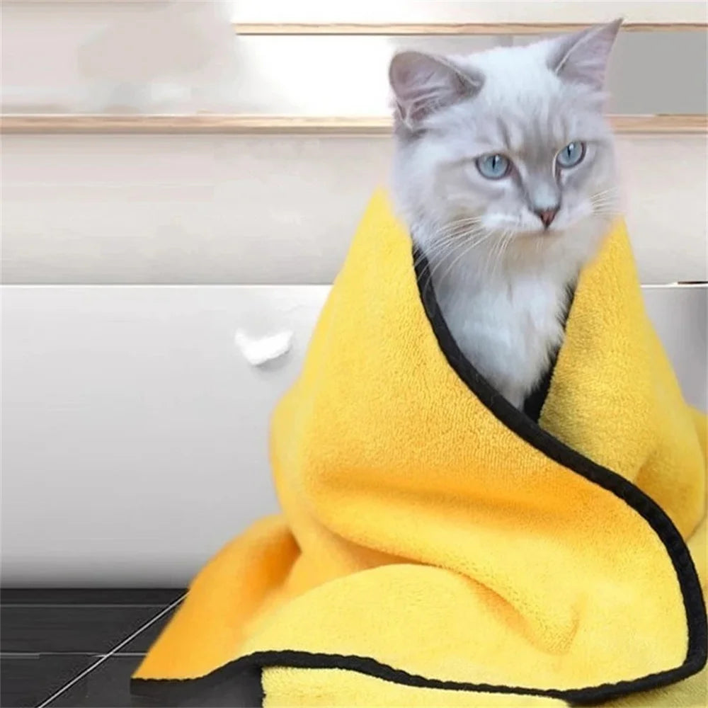 Pet Absorbent Towels Ultra-fine Fiber Dog Bath Towels Bathrobe Wiping Cloths Pet Cleaning Supplies