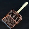 Washable Metal Cats Litter Scoop Comfortable Wooden Handle with Hook Pet Tool Suitable for Daily Cats Litter Box Cleaning