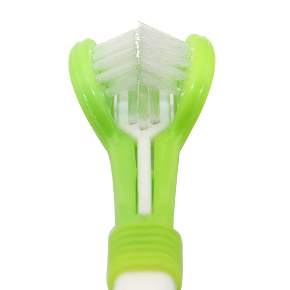 Three Sided Pet Toothbrush Three-Head Multi-angle Toothbrush Cleaning Dog Cat Brushes Bad Breath Teeth Care ToolS