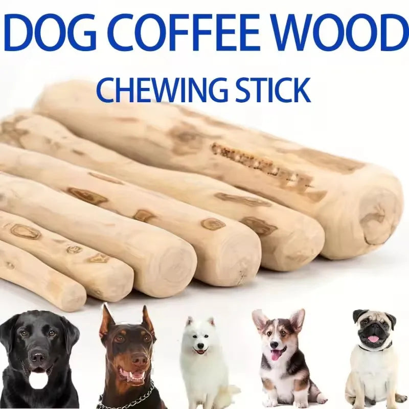 Natural Coffee Wood Dog Chew Toys Long Lasting Chewable Stick Dogs Supplies Stress Relief Chew Stick Pet Molar Toy for Puppy