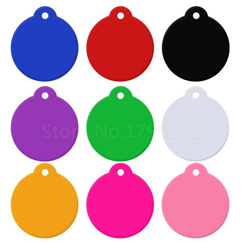 100Pcs Anodizing Aluminum Dog Tag Name Dog ID tags For Dog Collar Personalized Pet ID Dog Name Tag dog tag Customized Engraving