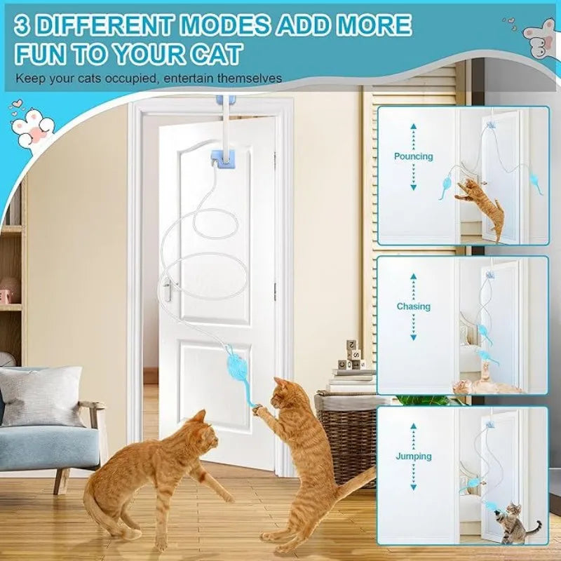 Remote-controlled Cat Toys Swing Sticky Disc Elastic Hanging Door Teasing Cat Rope Long Rope Teasing Cat Cat Toy Pet Kitten Toy