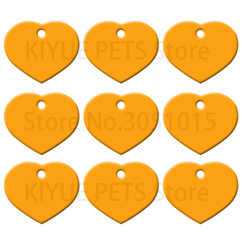 Wholesale 100Pcs Heart Dog Tag Pet ID tags customize Aluminum Anodizing Blank Name Tag Collar Charm Pendant Wedding Decoration