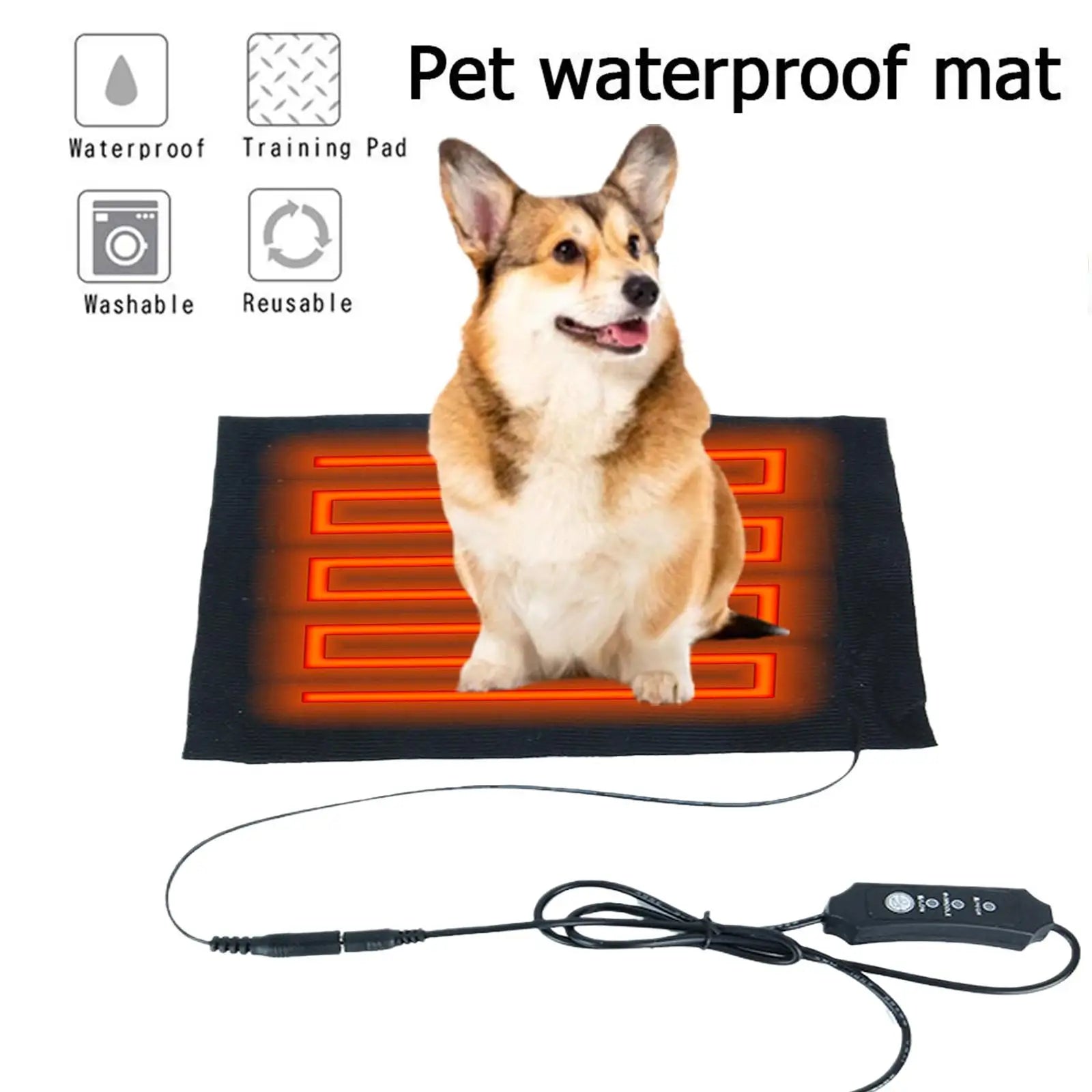 USB Heating Pad Warm Folding Heated Sheet Waterproof Dog Car Seat Mat Cushion Pet Reptile Winter Pet Warmer Electric Heating Pad