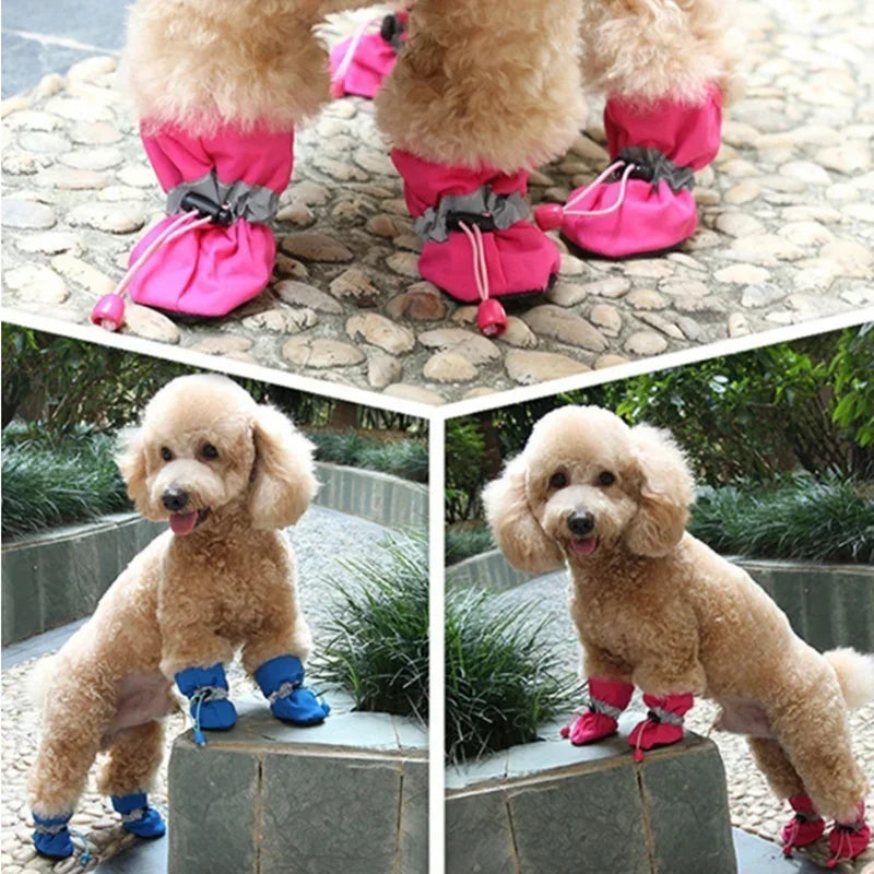 Small and medium-sized dog anti-slip foot protection dog shoes, waterproof soft-bottom dog foot covers