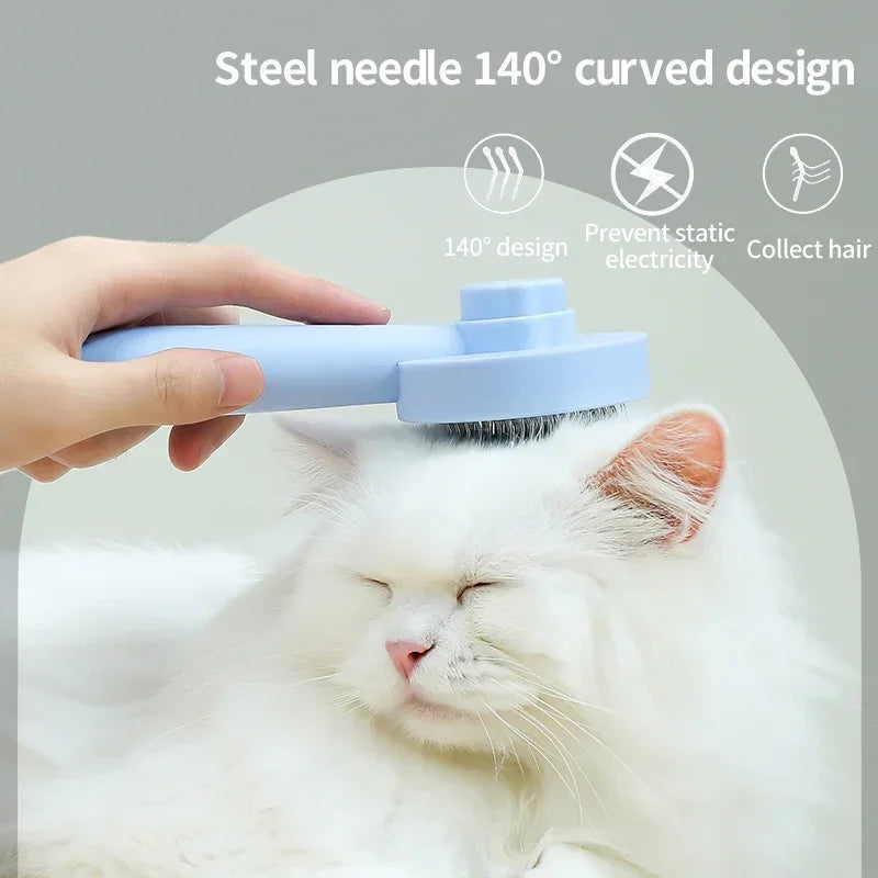 Cats Brush for Shedding Long Short Hair Self Cleaning Pet Slicker Brush Cat Grooming Massage Brushes Dog Grooming Comb