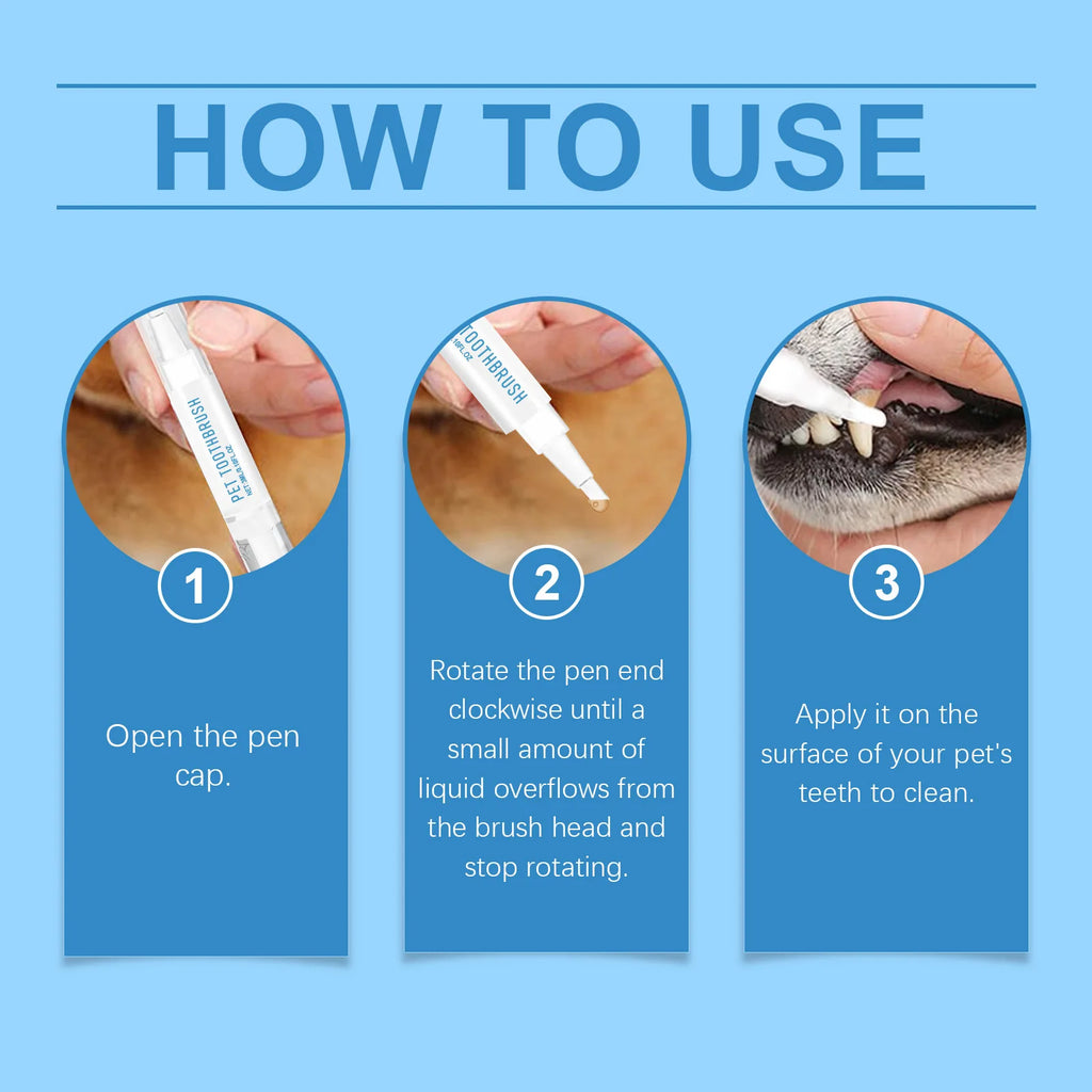 Pet Teeth Cleaning Toothbrush Pens Oral Solution Tartar Control Removing Bad Breath Small Cat And Dog Dental Care Toothbrush Pen