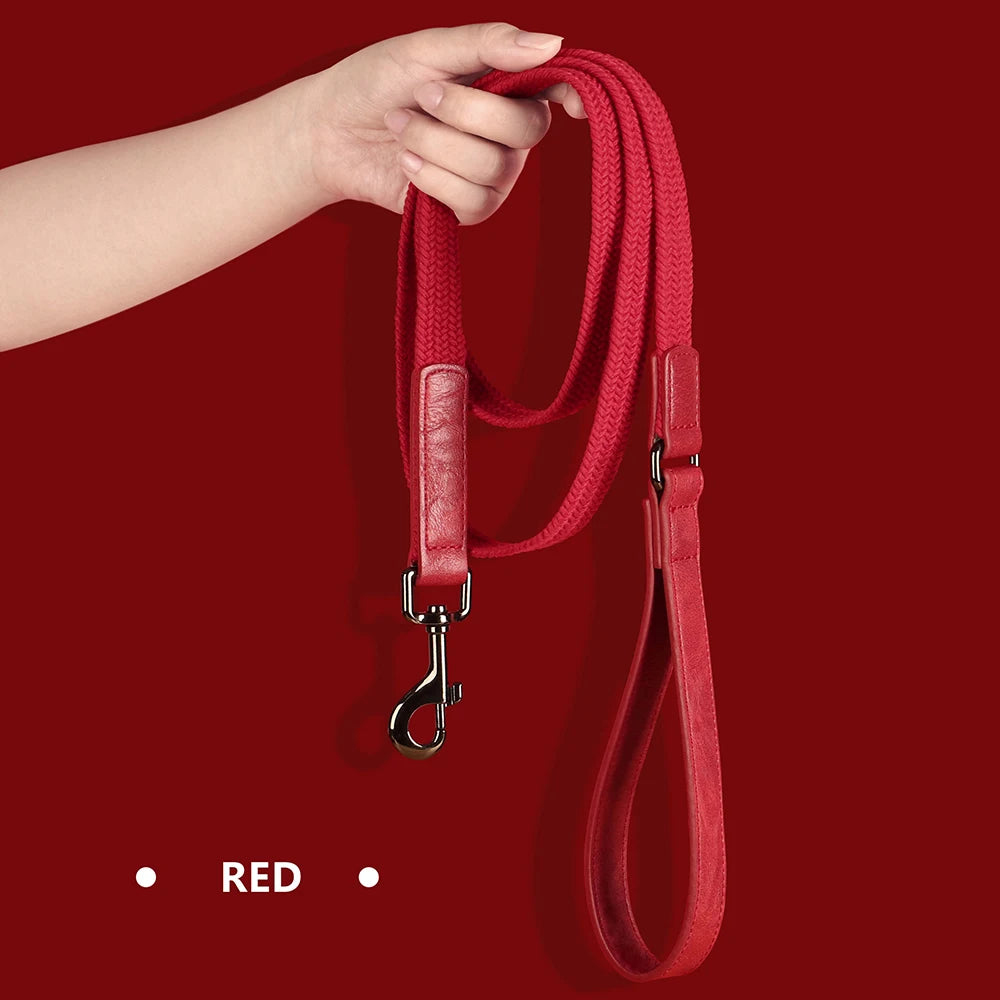 Personalized Dog Collar Leash Set Nylon Dog Collars With Walking Lead Rope Adjustable Pet Necklace for Small Large Dogs Durable