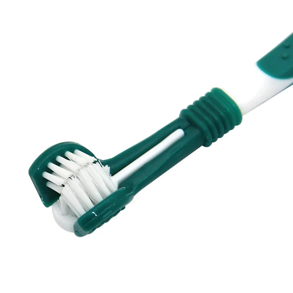 Three Sided Pet Toothbrush Three-Head Multi-angle Toothbrush Cleaning Dog Cat Brushes Bad Breath Teeth Care ToolS