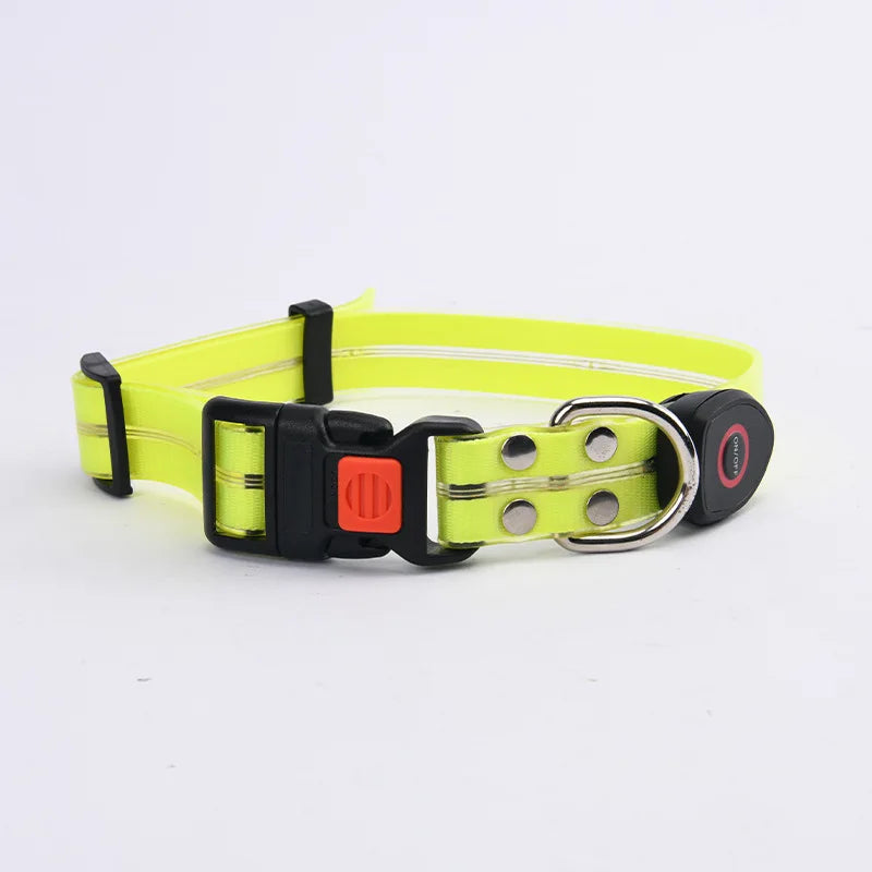 Pet light-up collar leash LED flashing collar USB charging dog walking pulling belt adjustable dog collar fashion pet supplies