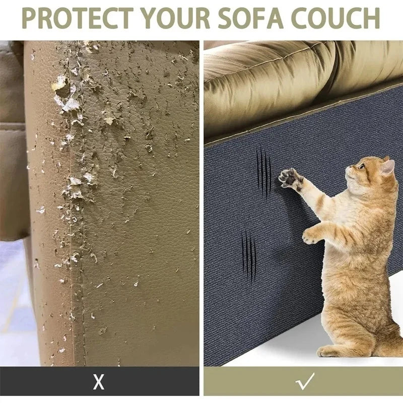 Trimmable Anti-Cat Scratch Mat Self-Adhesive Carpet Pad Pet Scratcher Couch Corner Protector Indoor Sofa Wall Defense