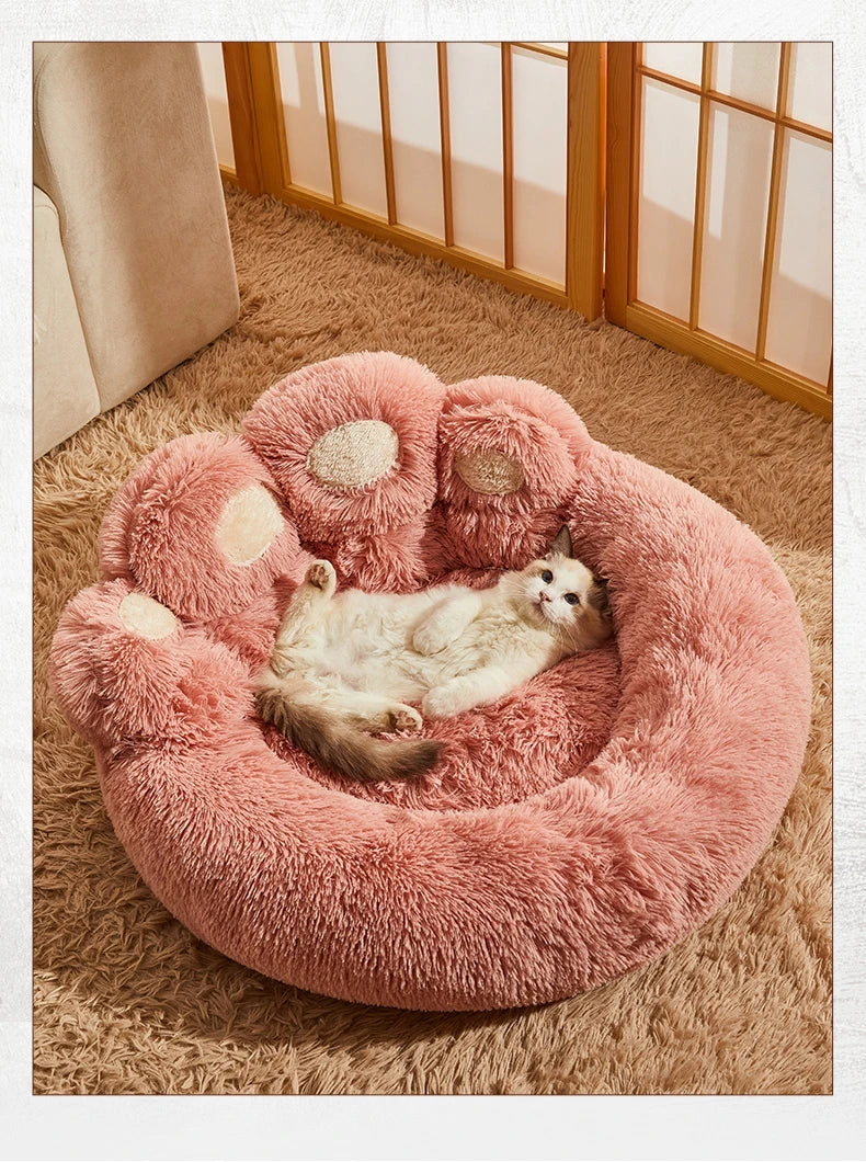 Fluffy Dog Bed Winter Plush Kennel Accessories Pet Products Large Dogs Beds Bedding Sofa Basket Small Mat Cats Big Cushion Puppy