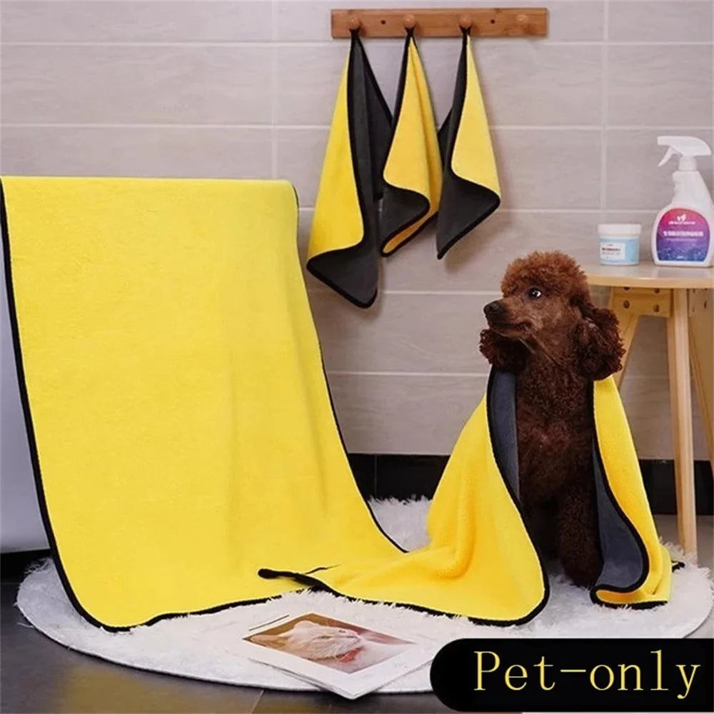 Pet Absorbent Towels Ultra-fine Fiber Dog Bath Towels Bathrobe Wiping Cloths Pet Cleaning Supplies