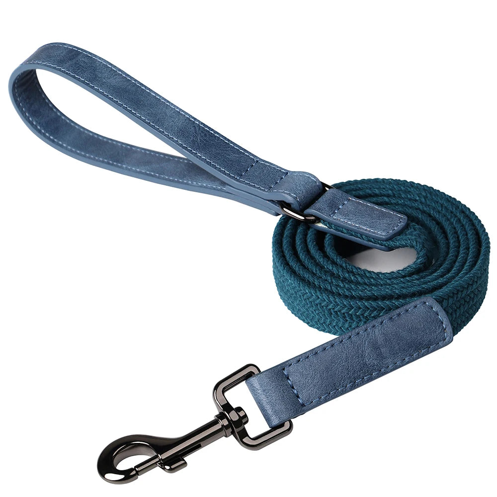 Personalized Dog Collar Leash Set Nylon Dog Collars With Walking Lead Rope Adjustable Pet Necklace for Small Large Dogs Durable