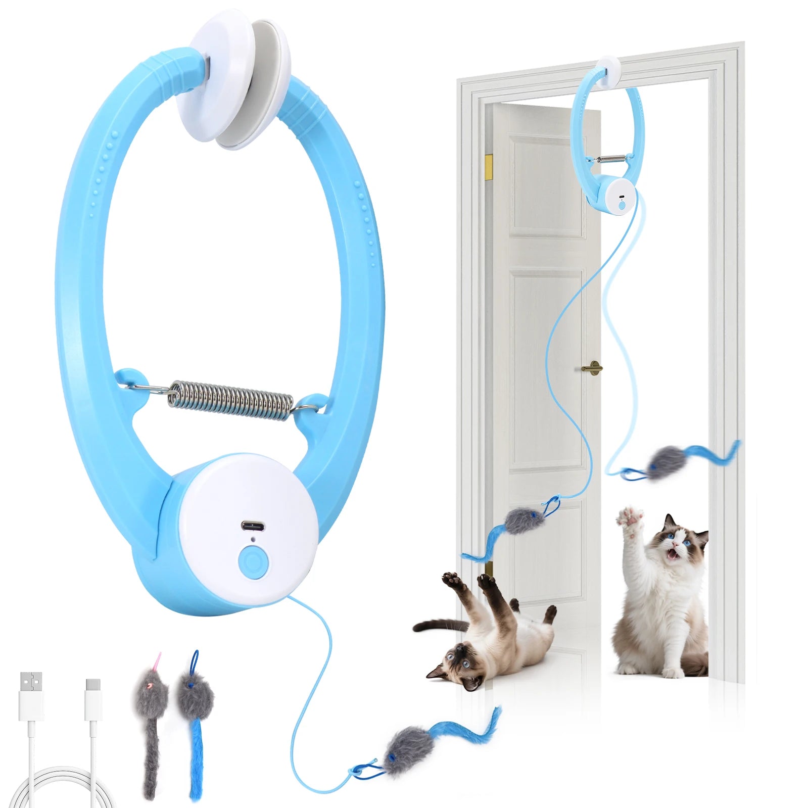 Electric Automatic Interactive Cat Toy USB Rechargeable Fluttering Butterfly Feather Wand for Indoor Enrichment And Stimulation