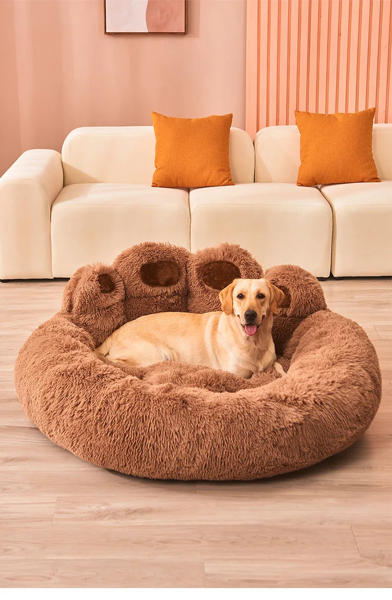 Fluffy Dog Bed Winter Plush Kennel Accessories Pet Products Large Dogs Beds Bedding Sofa Basket Small Mat Cats Big Cushion Puppy