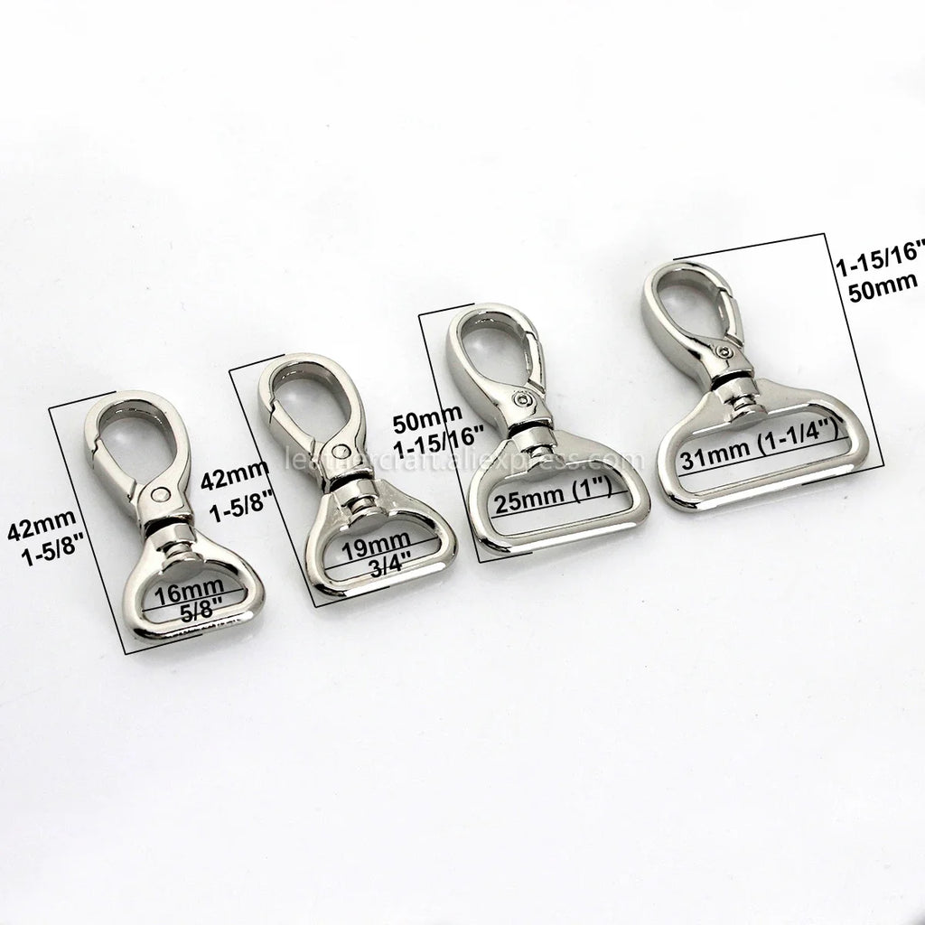 1piece Metal Carabiner Snap Hook Trigger Lobster Clasp Clip Swivel Spring Gate Leather Craft Pet Leash Bag Strap Belt Webbing