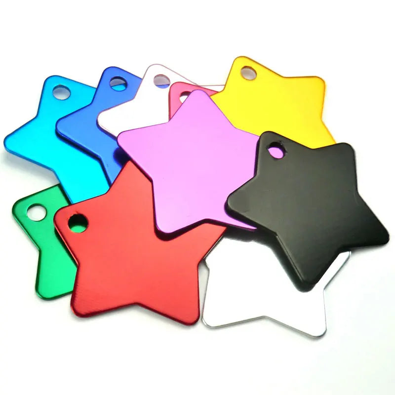 100Pcs Anodizing Aluminum Dog Tag Name Dog ID tags For Dog Collar Personalized Pet ID Dog Name Tag dog tag Customized Engraving