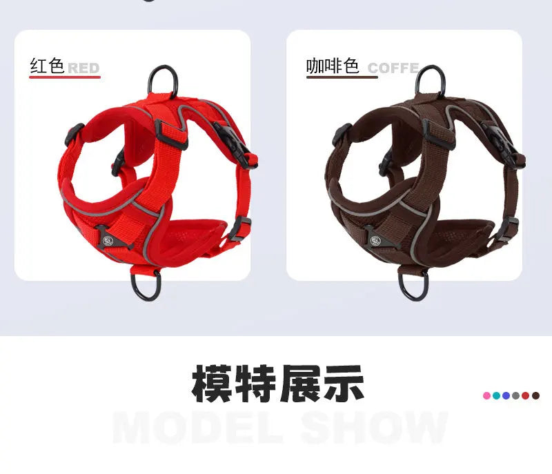New No Pull Dog Harness and Leash Set Adjustable Pet Harness Vest for Small Dogs Cats Reflective Dog Chest Strap Lead Walking