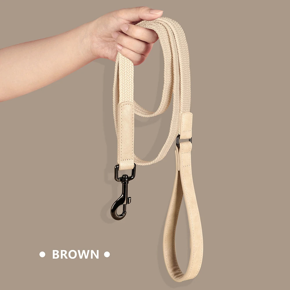 Personalized Dog Collar Leash Set Nylon Dog Collars With Walking Lead Rope Adjustable Pet Necklace for Small Large Dogs Durable