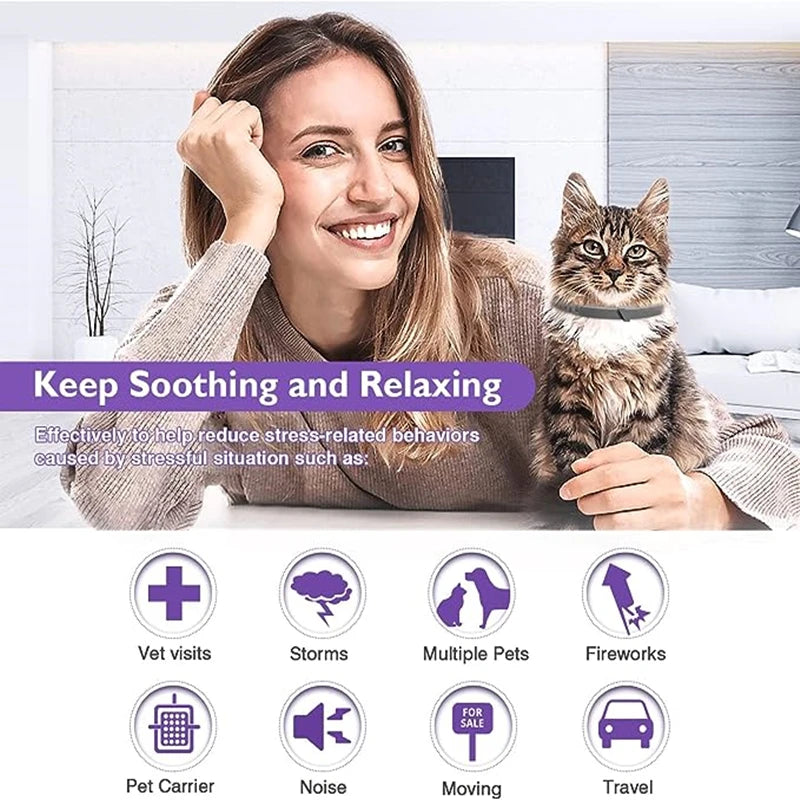 New 38/62CM Pet Calming Collar Cat And Dog Relieve Anxiety Protection Retractable Collars For Puppy Kitten Large Dogs Accessorie