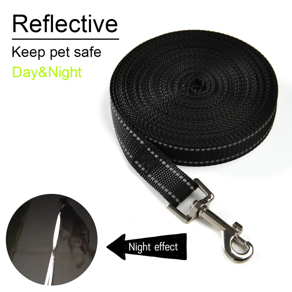 Strong Dog Leash Small Medium large Dogs Reflective Long Pets Leash Nylon Outdoor Running Pet Traction Rope Labrador Supplies