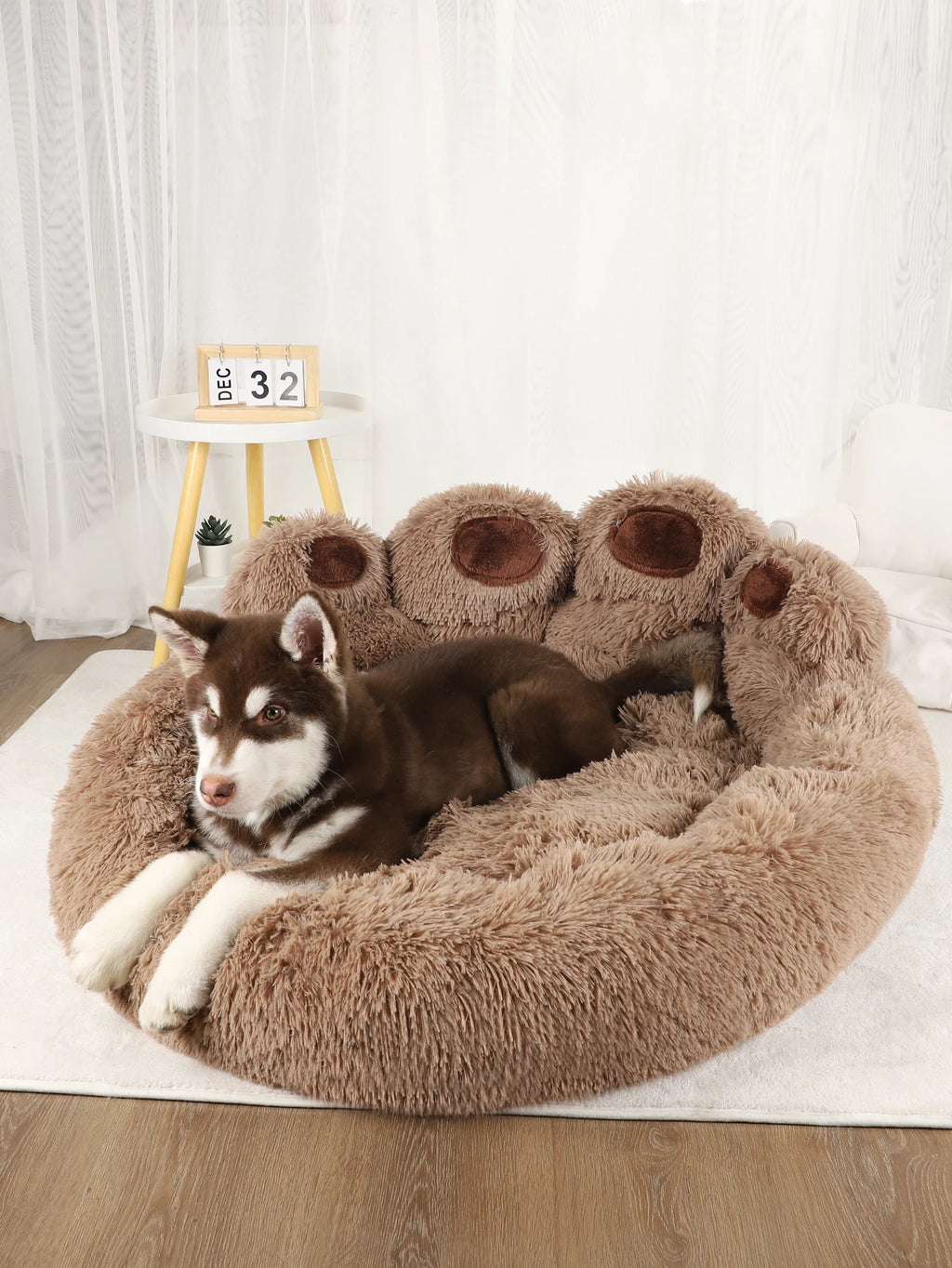 Fluffy Dog Bed Winter Plush Kennel Accessories Pet Products Large Dogs Beds Bedding Sofa Basket Small Mat Cats Big Cushion Puppy