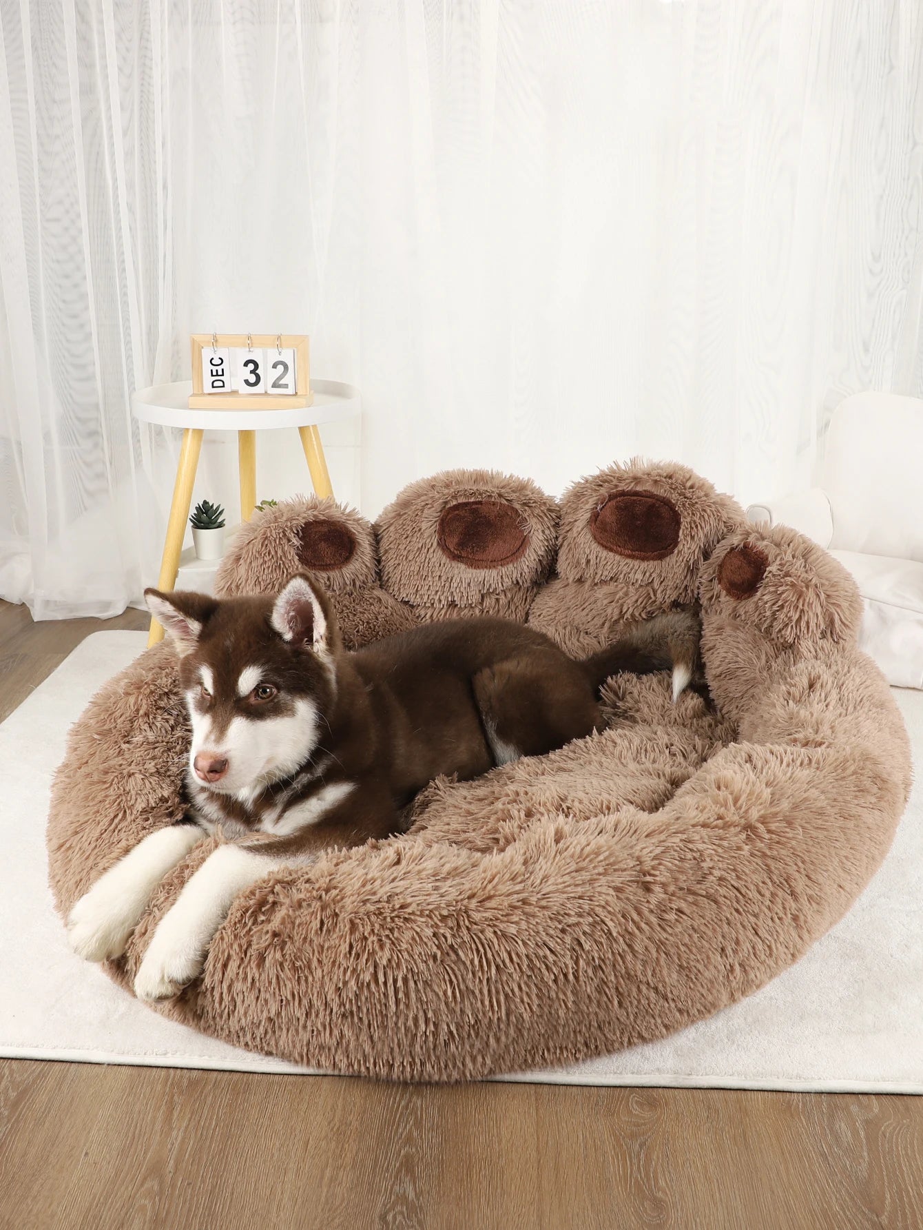 Fluffy Dog Bed Winter Plush Kennel Accessories Pet Products Large Dogs Beds Bedding Sofa Basket Small Mat Cats Big Cushion Puppy