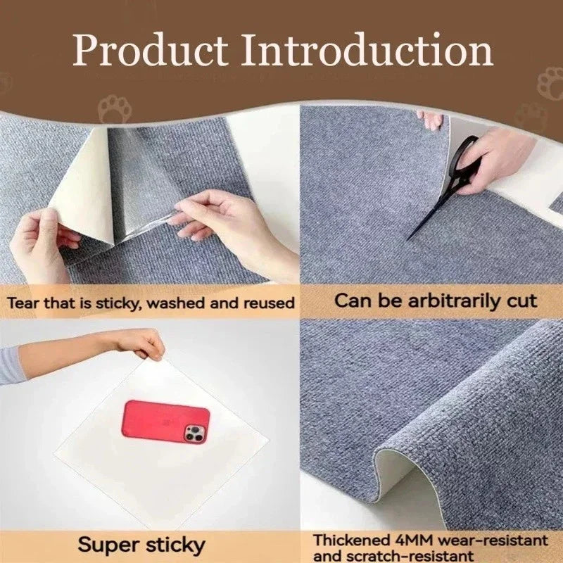Trimmable Anti-Cat Scratch Mat Self-Adhesive Carpet Pad Pet Scratcher Couch Corner Protector Indoor Sofa Wall Defense