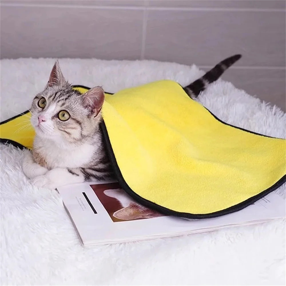Pet Absorbent Towels Ultra-fine Fiber Dog Bath Towels Bathrobe Wiping Cloths Pet Cleaning Supplies