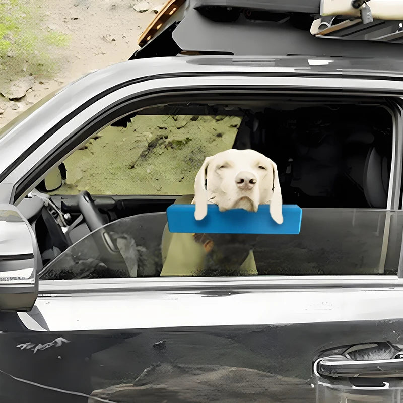 Comfortable Foam Car Window Cushion for Dogs, Blue 25cm Chin Support for Vehicle Rides