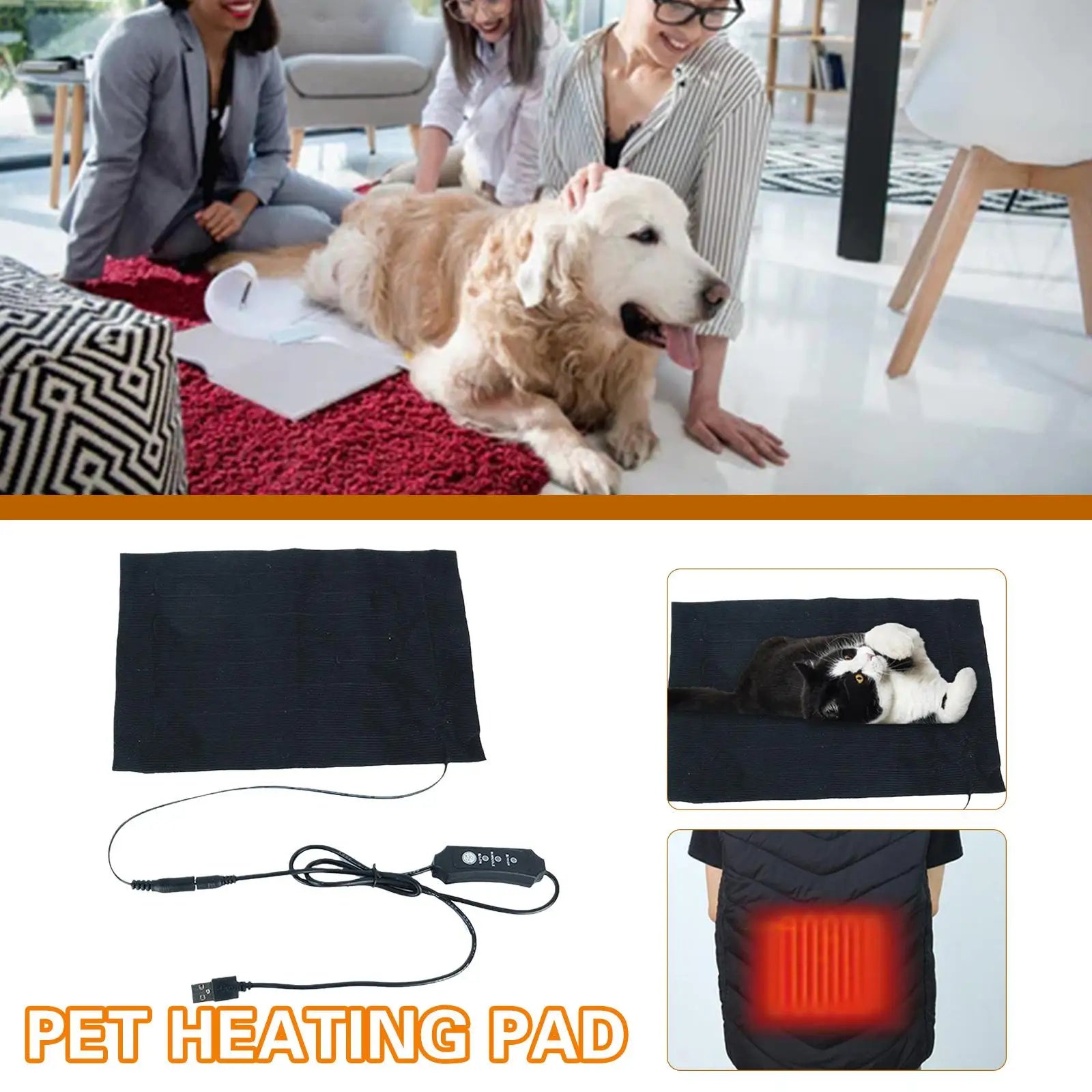 USB Heating Pad Warm Folding Heated Sheet Waterproof Dog Car Seat Mat Cushion Pet Reptile Winter Pet Warmer Electric Heating Pad