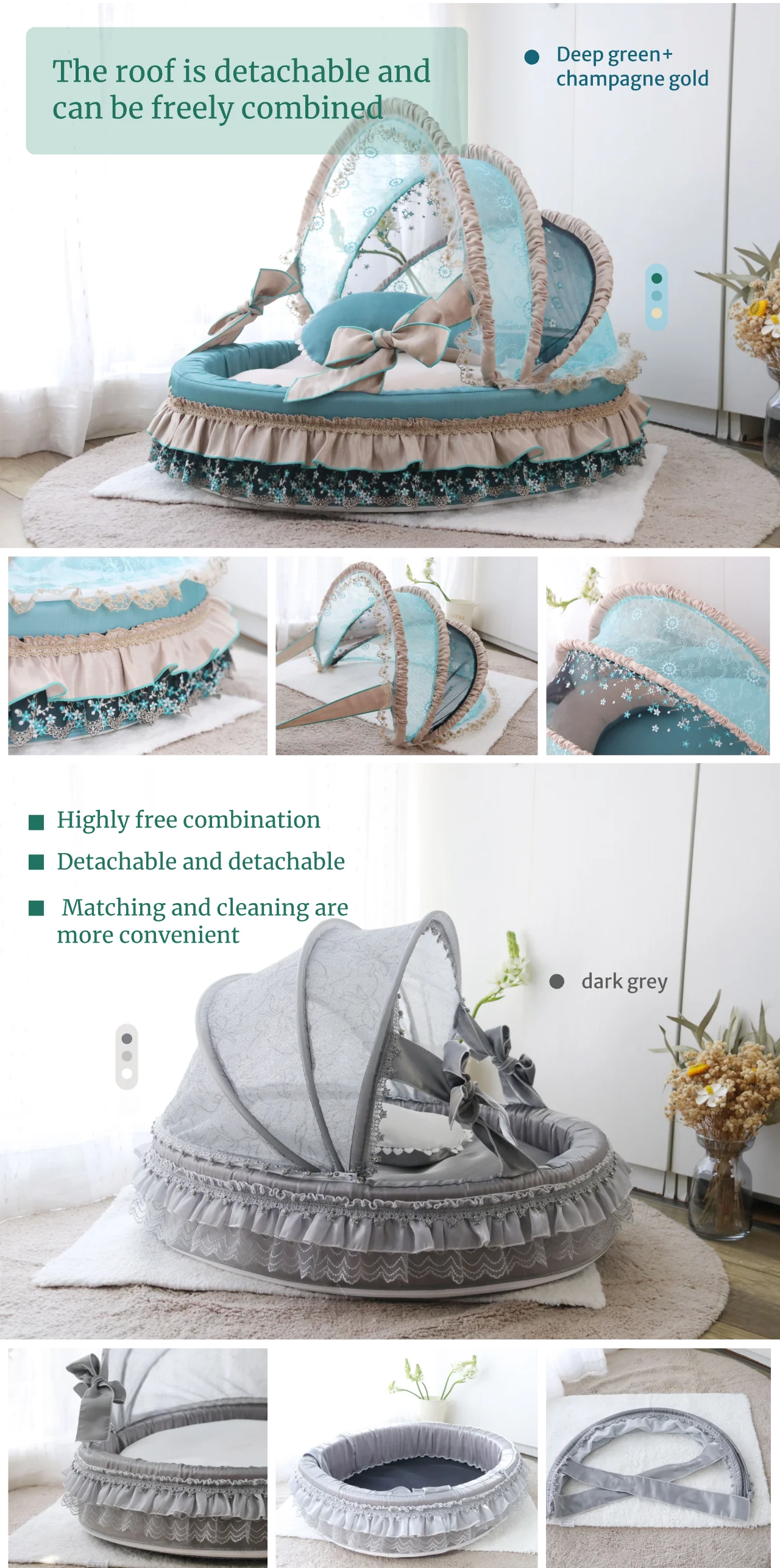 【 Top Stream Cute Pet Artifact 】 Dreamy Pet Home Dark Series Pet Cradle Bed Detachable and Washable Custom Cat and Dog Marzis