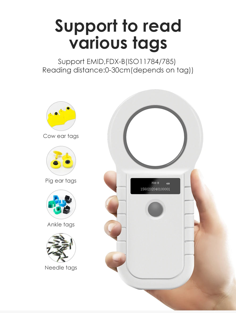 Boland W90D Pet Chip Reader Microchip Scanner Pet Chip Scanner Pet Animal Chips Scanner Pet Microchip Reader For Fish Tutle