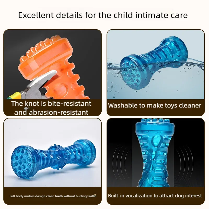 Dog Chew Toy Resistant Bite Sturdy Toothbrush Bone Interactive Puppy Game Toy For Small Medium Large Dogs Pet Accessories