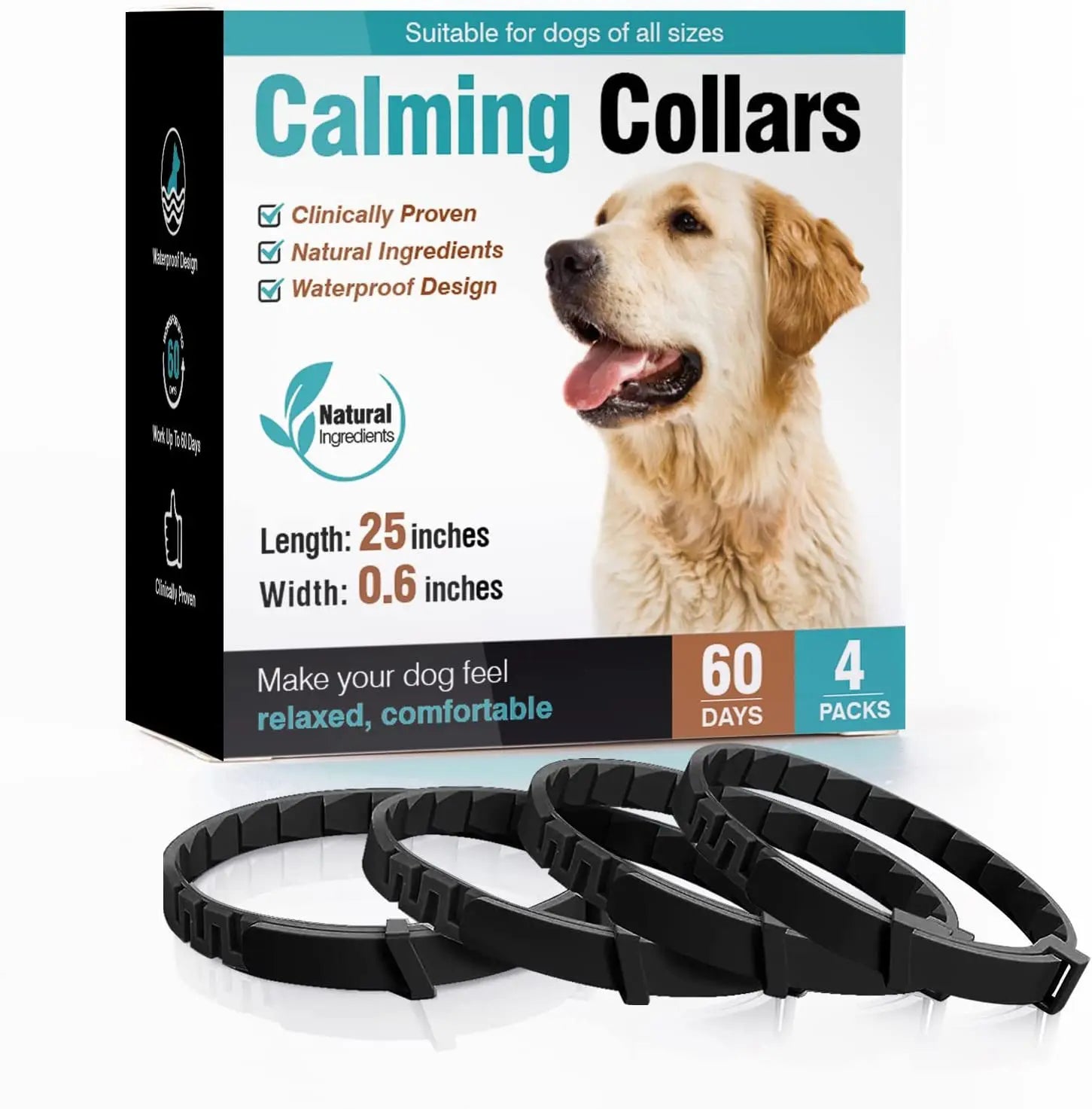 New 38/62CM Pet Calming Collar Cat And Dog Relieve Anxiety Protection Retractable Collars For Puppy Kitten Large Dogs Accessorie