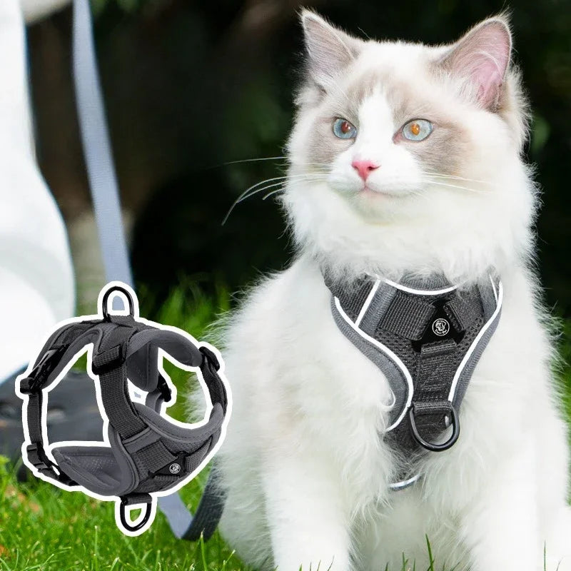 New No Pull Dog Harness and Leash Set Adjustable Pet Harness Vest for Small Dogs Cats Reflective Dog Chest Strap Lead Walking
