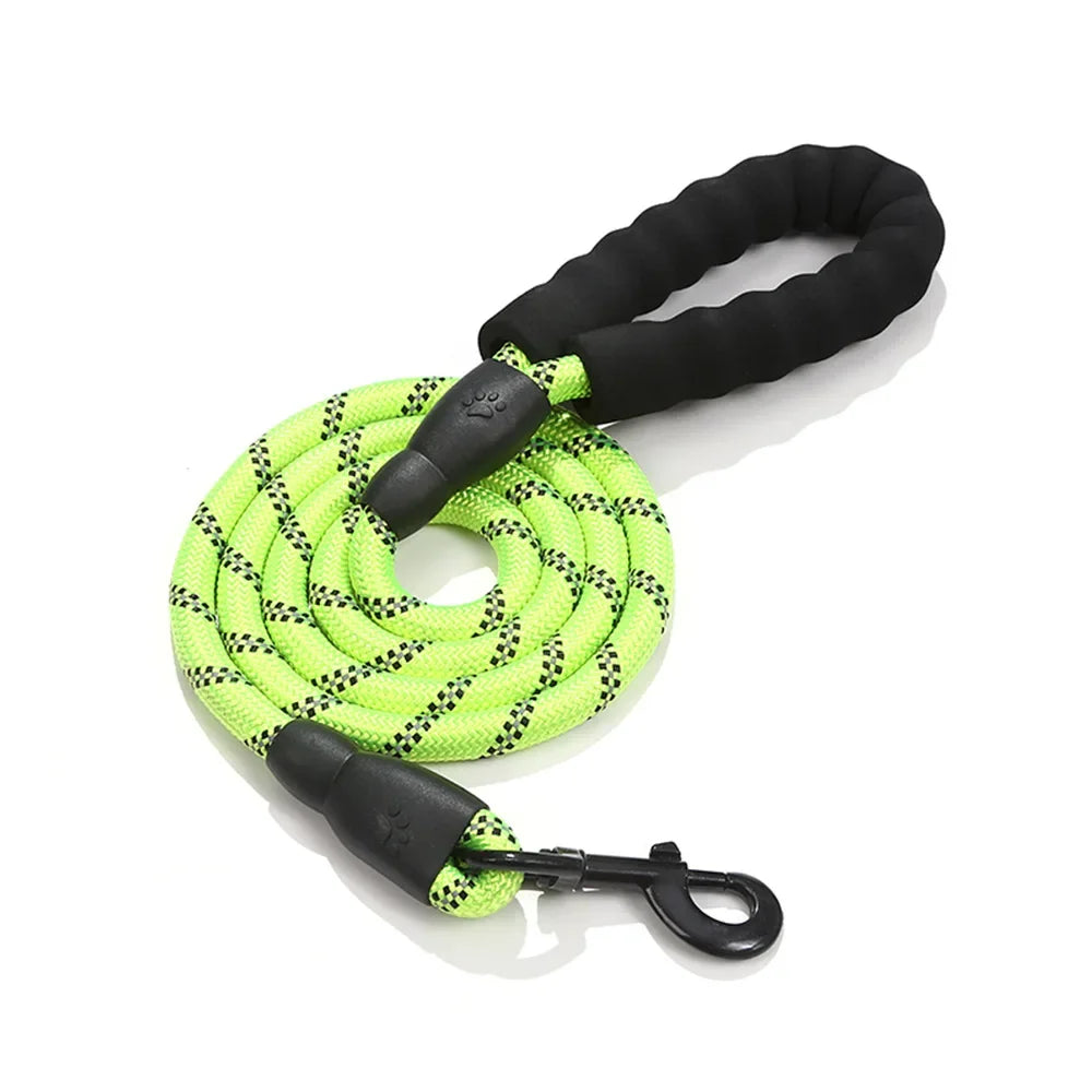 Reflective Nylon Strong Leashes for Dogs Soft Handle Dog Leash Reinforced Leash for Small Medium Large Dogs Big Dog Supplies