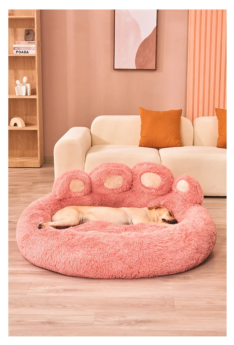 Fluffy Dog Bed Winter Plush Kennel Accessories Pet Products Large Dogs Beds Bedding Sofa Basket Small Mat Cats Big Cushion Puppy