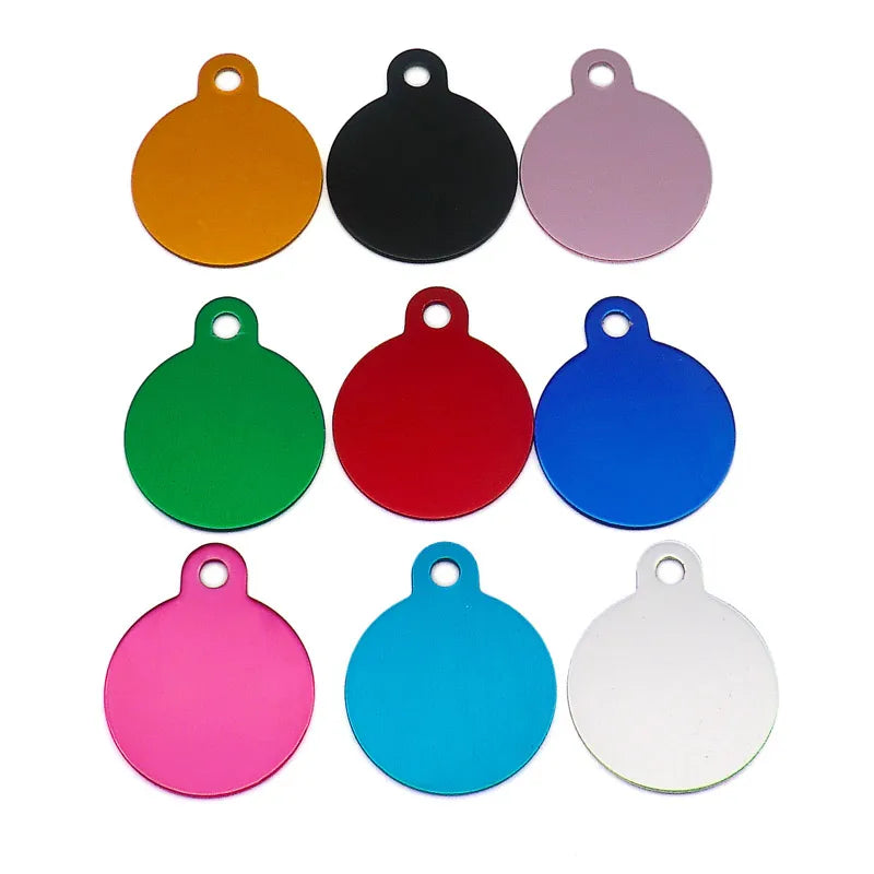 100Pcs Anodizing Aluminum Dog Tag Name Dog ID tags For Dog Collar Personalized Pet ID Dog Name Tag dog tag Customized Engraving