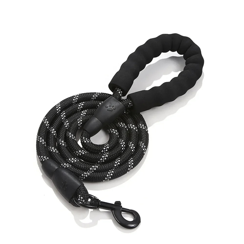 Reflective Nylon Strong Leashes for Dogs Soft Handle Dog Leash Reinforced Leash for Small Medium Large Dogs Big Dog Supplies