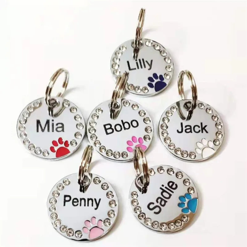Dog Tag Personalized Pet Puppy Cat ID Tag Engraved Custom Dog Collar Accessories Customized Address Name Tag for Dogs Cats