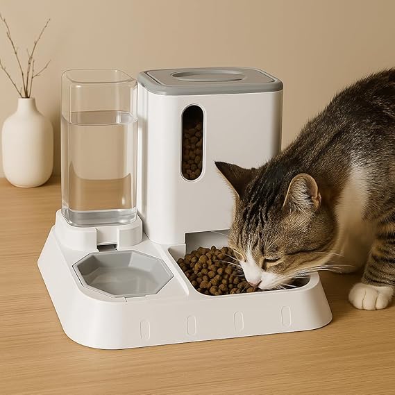 Automatic Pet Feeder & Water Dispenser – 2-in-1 Smart Feeding Station for Cats and Small Dogs
